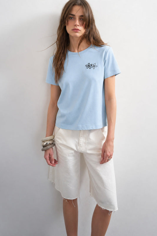 T-shirt από Οργανικό Βαμβάκι Flowers Print
