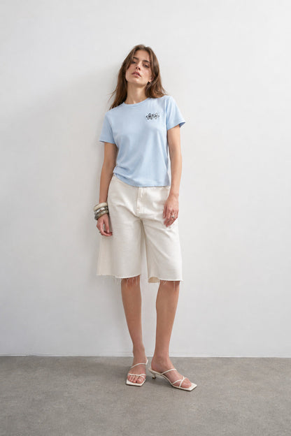T-shirt από Οργανικό Βαμβάκι Flowers Print
