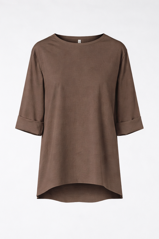 Ασύμμετρο καφέ t-shirt Punto Milano Wendy Trendy